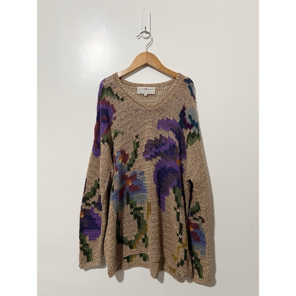 Peruvian Connection Floral Knit Sweater